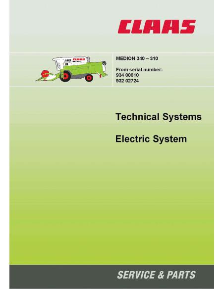 CLA-2938242 Claas Medion 340 - 310 combine harvester technical systems manual