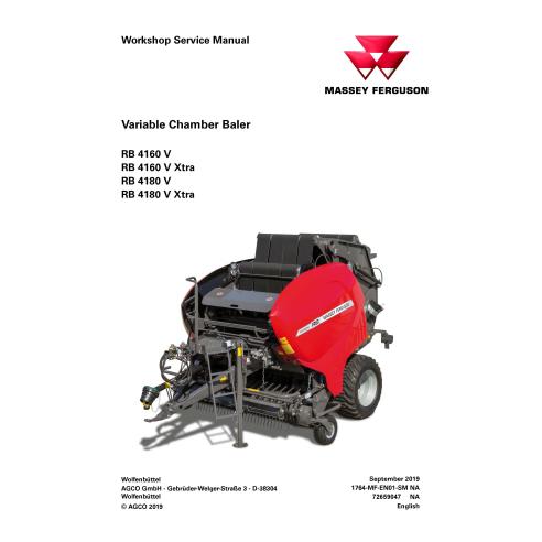 Massey Ferguson RB 4160, RB 4180 V Xtra empacadora pdf manual de servicio - Massey Ferguson manuales - MF-72659047-EN