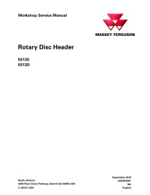 Massey Ferguson 9313S, 9313D rotary disc header pdf workshop service manual  - Massey Ferguson manuals