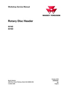 Massey Ferguson 9316S, 9316D en-tête de disque rotatif pdf manuel d'entretien d'atelier - Massey-Ferguson manuels - MF-428363...