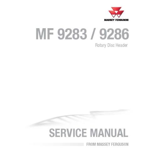 Massey Ferguson 9283, 9286 disco rotativo cabeçalho pdf manual de serviço de oficina - Massey Ferguson manuais - MF-4283612M1-EN