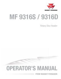Massey Ferguson 9316S, 9316D rotary disc header pdf operator's manual  - Massey Ferguson manuals