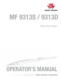 Manual do operador do cabeçalho do disco rotativo Massey Ferguson 9313S, 9313D em PDF - Massey Ferguson manuais - MF-ACX24303...