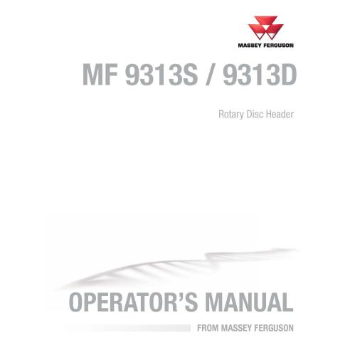 Manual do operador do cabeçalho do disco rotativo Massey Ferguson 9313S, 9313D em PDF - Massey Ferguson manuais - MF-ACX24303...