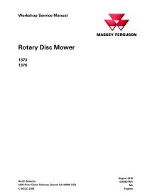 Massey Ferguson 1373, 1376 segadora de discos rotativos pdf manual de servicio del taller - Massey Ferguson manuales - MF-428...