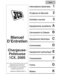 Manual de serviço em pdf da retroescavadeira JCB 1CX, 208S FR - JCB manuais - JCB-9803-8551-FR