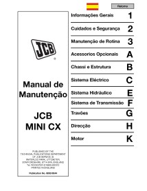 Manual de serviço em pdf da retroescavadeira JCB Mini CX ES - JCB manuais - JCB-9803-9344-03-ES