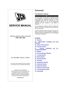 Manuel d'entretien pdf du tracteur JCB FASTRAC 4160, 4190, 4220 - JCB manuels - JCB-9813-3600