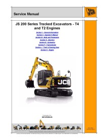 JCB JS115, JS130, JS145, JS160, JS180, JS190, JS200, JS210, JS220, JS235 escavadeira manual de serviço em pdf - JCB manuais -...
