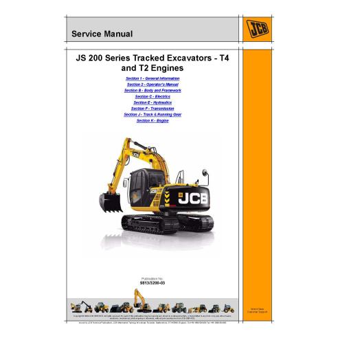 JCB JS115, JS130, JS145, JS160, JS180, JS190, JS200, JS210, JS220, JS235 escavadeira manual de serviço em pdf - JCB manuais -...