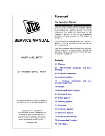 JCB 411HT, 413S, 417HT loader manual de servicio en pdf - JCB manuales - JCB-9813-2850