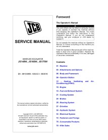 JCB JS145W, JS160W, JS175W excavator pdf service manual  - JCB manuals - JCB-9813-2650
