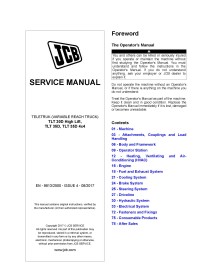 JCB TLT 30D High Lift, TLT 35D, TLT 35D 4x4 telescopic handler pdf service manual  - JCB manuals - JCB-9813-2500