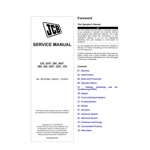 Cargador de dirección deslizante JCB TM320 manual de servicio en pdf - JCB manuales - JCB-9813-2300