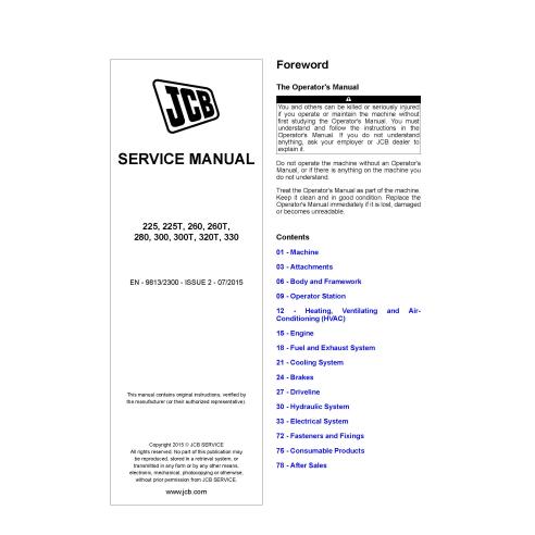 Manuel d'entretien pdf de la chargeuse compacte JCB TM320 - JCB manuels - JCB-9813-2300