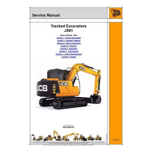 JCB JS81 excavator pdf service manual  - JCB manuals - JCB-9813-2000