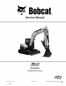 Bobcat E85 excavator pdf service manual  - BobCat manuals