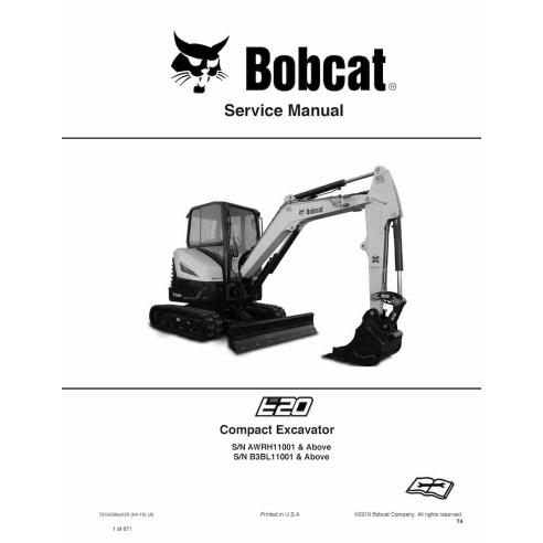 Bobcat E20 compact excavator pdf service manual  - BobCat manuals - BOBCAT-E20-7255008-sm
