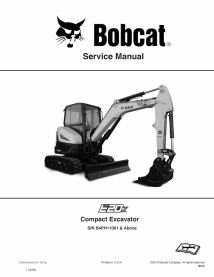 Bobcat E20Z compact excavator pdf service manual  - BobCat manuals - BOBCAT-E20z-7359012-sm