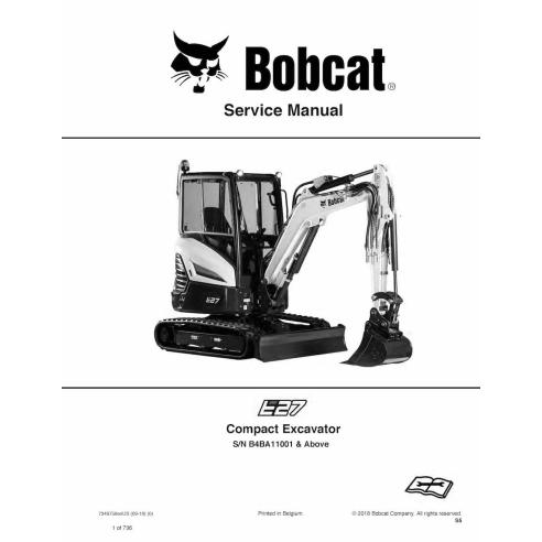 Bobcat E27 compact excavator pdf service manual  - BobCat manuals - BOBCAT-E27-7349758-sm