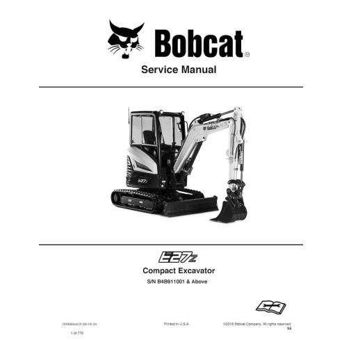 Bobcat E27Z compact excavator pdf service manual  - BobCat manuals - BOBCAT-E27z-7349963-sm