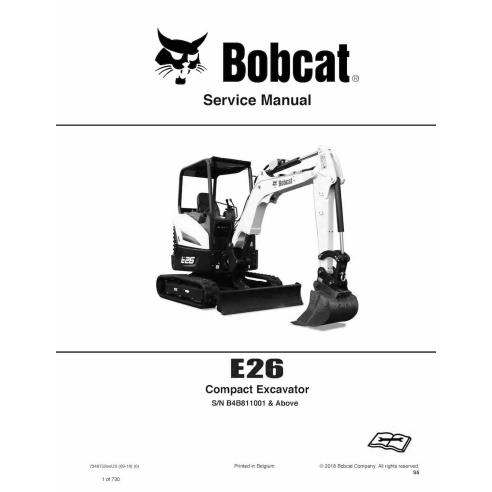 Bobcat E26 compact excavator pdf service manual  - BobCat manuals - BOBCAT-E26-7348752-sm
