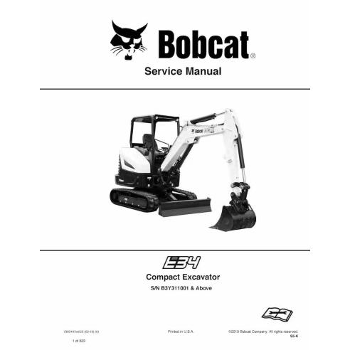 Bobcat E34 compact excavator pdf service manual  - BobCat manuals - BOBCAT-E34-7362447-sm