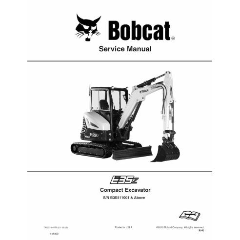 Bobcat E35Z compact excavator pdf service manual  - BobCat manuals - BOBCAT-E35z-7362211-sm