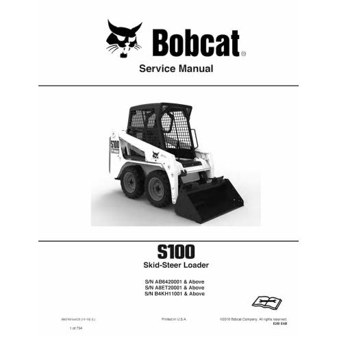 Bobcat S100 skid steer loader pdf service manual  - BobCat manuals - BOBCAT-S100-6987401-sm