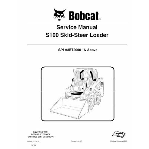 Bobcat S100 skid steer loader pdf service manual  - BobCat manuals - BOBCAT-S100-6987403-sm