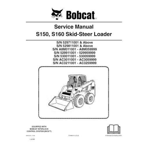 Bobcat S150, S160 skid steer loader pdf service manual  - BobCat manuals - BOBCAT-S150_S160-6904126-sm