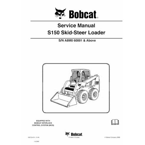 Bobcat S150 skid steer loader manual de servicio en pdf - Gato montés manuales - BOBCAT-S150-6987054-sm