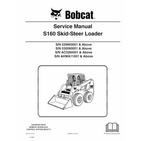 Bobcat S160 skid steer loader manual de servicio en pdf - Gato montés manuales - BOBCAT-S160-6987034-sm