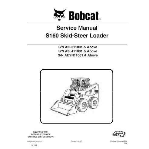 Bobcat S160 skid steer loader pdf service manual  - BobCat manuals - BOBCAT-S160-6987048-sm