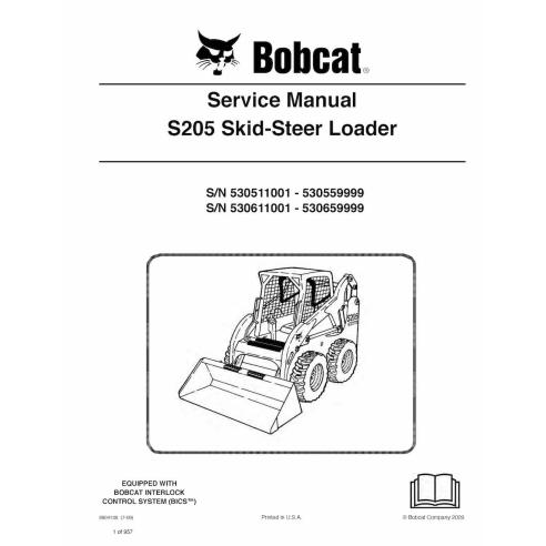 Bobcat S205 skid steer loader manual de servicio en pdf - Gato montés manuales - BOBCAT-S205-6904138-sm
