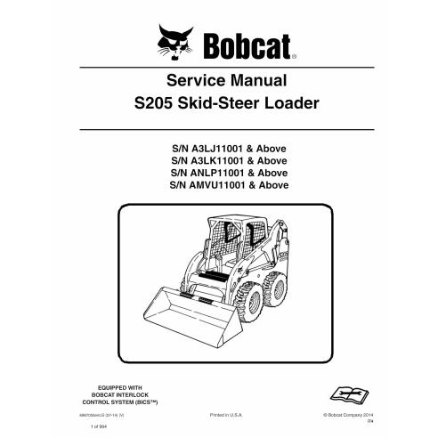 Bobcat S205 skid steer loader manual de servicio en pdf - Gato montés manuales - BOBCAT-S205-6987050-sm