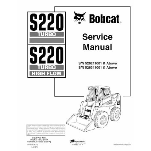 Bobcat S220 skid steer loader manual de servicio en pdf - Gato montés manuales - BOBCAT-S220-6902722-sm