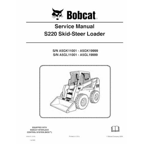 Bobcat S220 skid steer loader pdf service manual  - BobCat manuals - BOBCAT-S220-6986679-sm