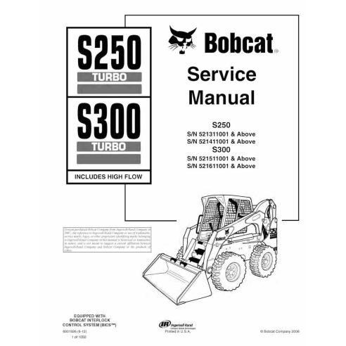 Bobcat S250, S300 minicargador manual de servicio pdf - Gato montés manuales - BOBCAT-S250_S300-6901926-sm