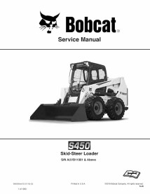 Bobcat S450 skid steer loader pdf service manual  - BobCat manuals
