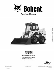 Bobcat S550 skid steer loader manual de servicio en pdf - BobCat manuales