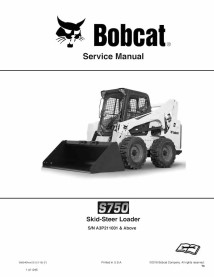 Bobcat S750 skid steer loader pdf service manual - BobCat manuals