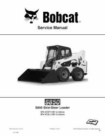 Bobcat S850 skid steer loader pdf manual de servicio - BobCat manuales