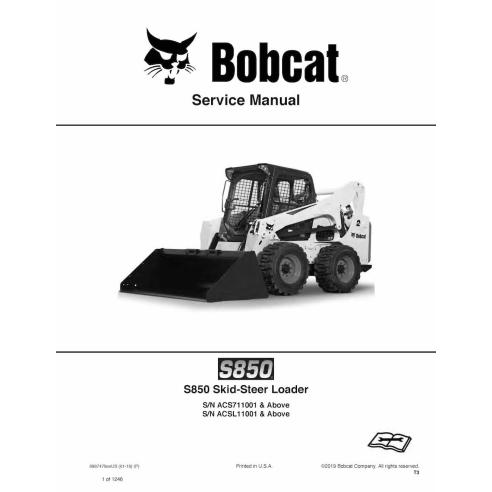 Bobcat S850 skid steer loader pdf service manual  - BobCat manuals - BOBCAT-S850-6987479-sm