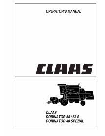 Manual del operador de la cosechadora Claas Dominator 58/58 S, Dominator 48 SPEZIAL - Claas manuales - CLA-2983670