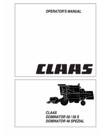 Manuel de l'opérateur de la moissonneuse-batteuse Claas Dominator 58/58 S, Dominator 48 SPEZIAL - Claas manuels - CLA-2983670