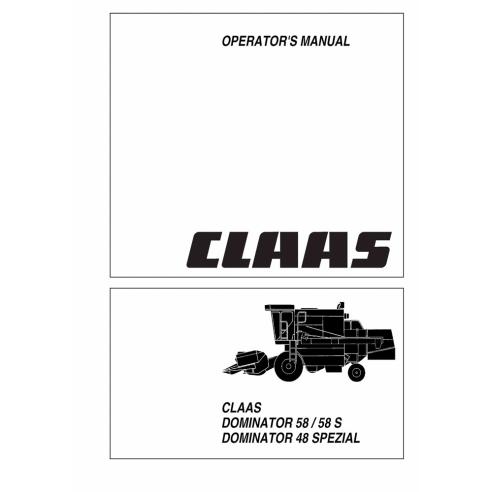Claas Dominator 58/58 S, Dominator 48 SPEZIAL Manual do operador da colheitadeira - Claas manuais - CLA-2983670