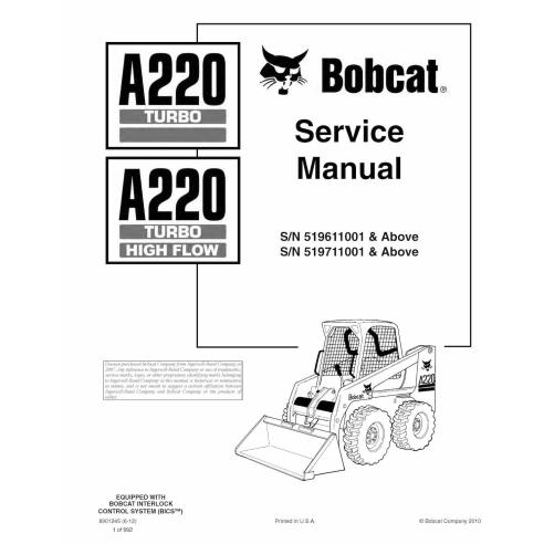 Bobcat A220 skid steer loader manual de servicio en pdf - Gato montés manuales - BOBCAT-A220-6901245-sm