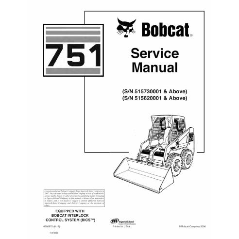 Bobcat 751 skid steer loader pdf service manual  - BobCat manuals - BOBCAT-751-6900975-sm