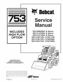 Bobcat 753 skid steer loader pdf service manual  - BobCat manuals